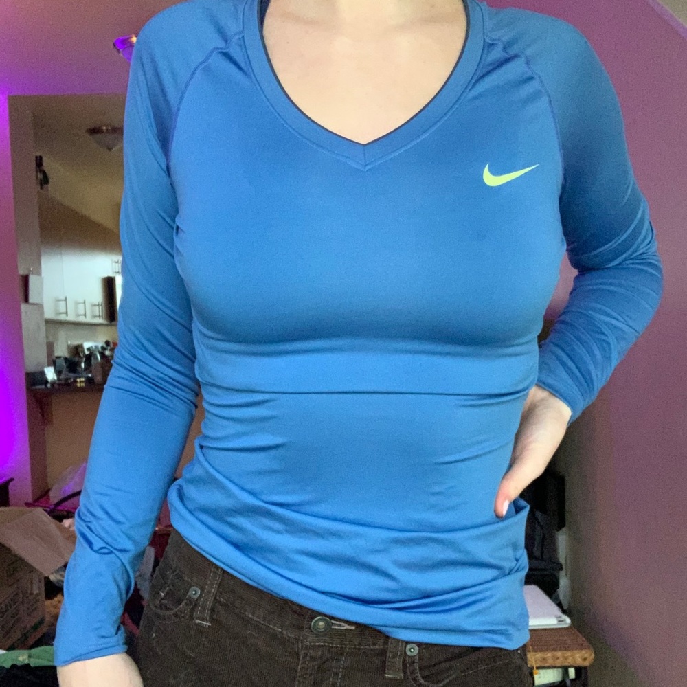 Nike Pro Dri Fit Blue Long Sleeve